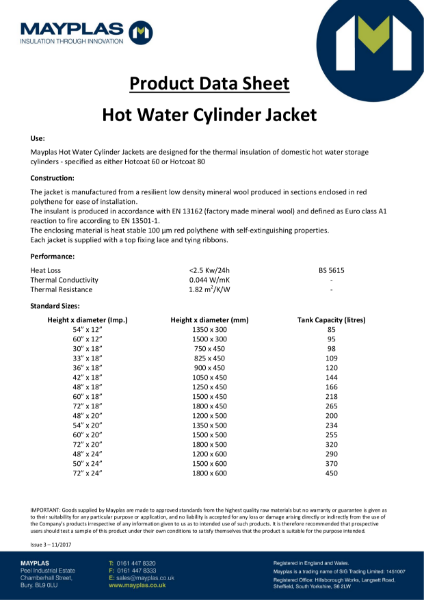 HOT WATER CYLINDER JACKETS