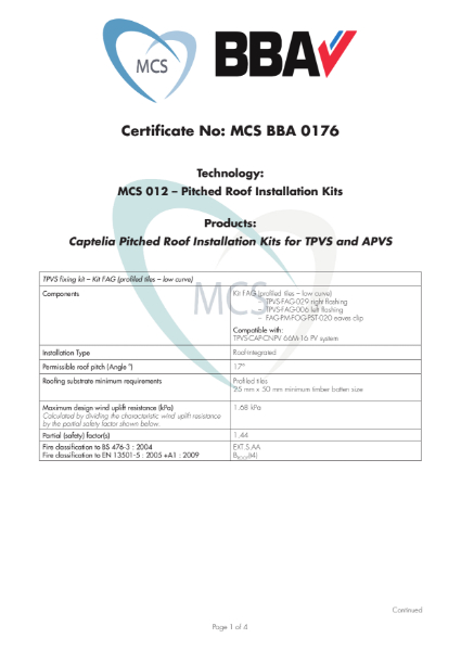 MCS BBA 0176 Certificate