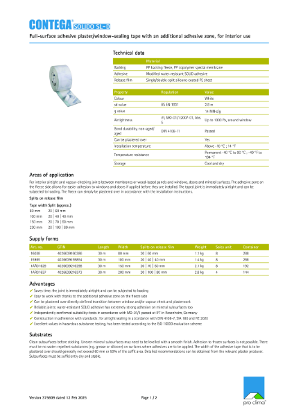 Contega Solido SL-D Technical Datasheet