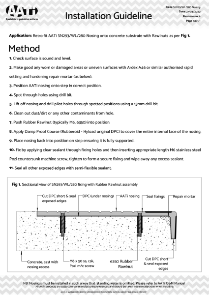 installation_guideline_sn293_wl_280_concrete_rawlnut_m6cskmachine Rev.6