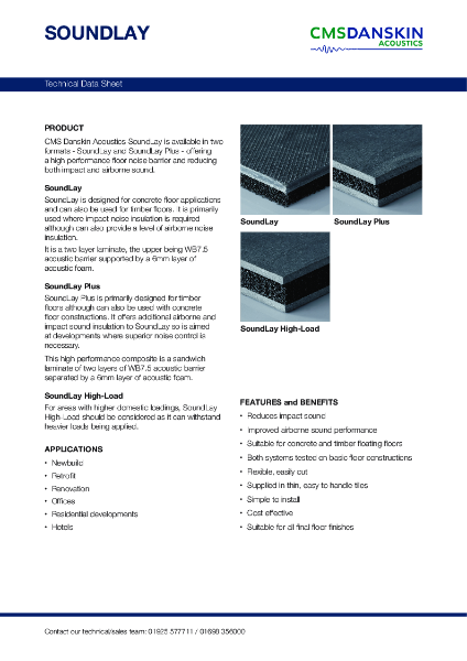 CMS Danskin Acoustics Soundlay, Plus & High Load - TDS Issue 6 10 2025