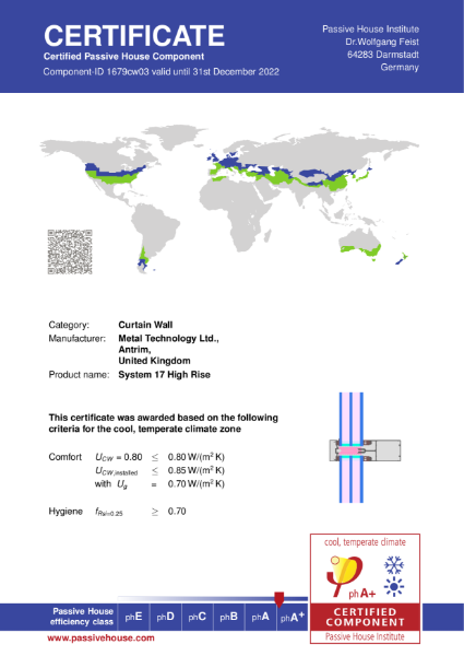 Passive House Institute Certified - Curtain Walling