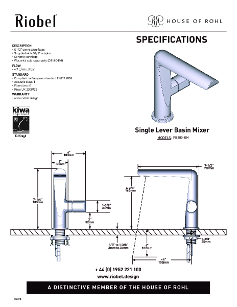 Parabola Single Lever Basin Mixer - PDS