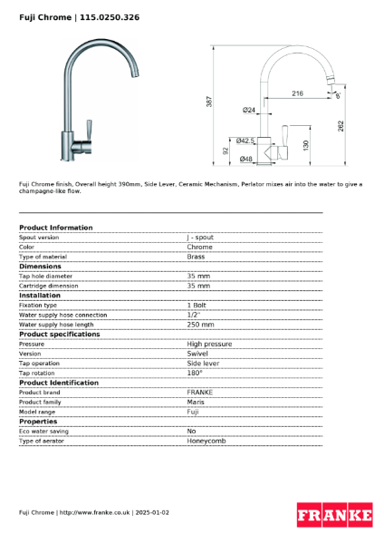 Product Sheet 115.0250.326