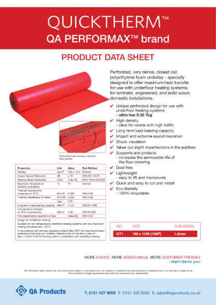 Quicktherm Underlay