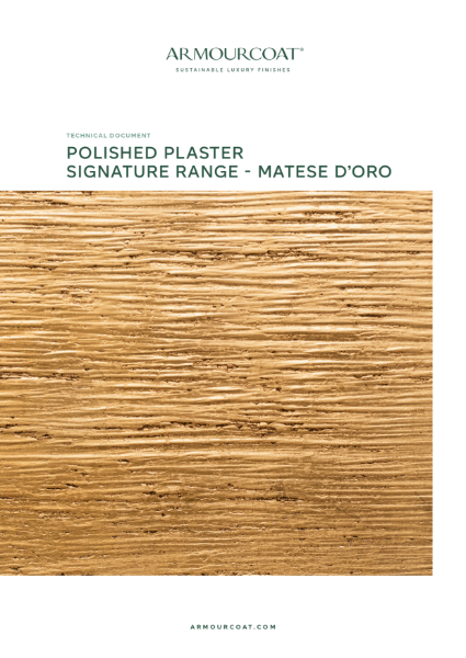 Armourcoat Polished Plaster Matese D'Oro - Technical Document