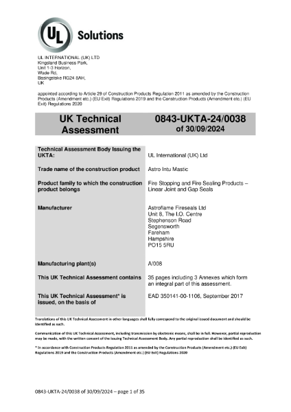 Astro INTU Mastic (Linear - UKTA)