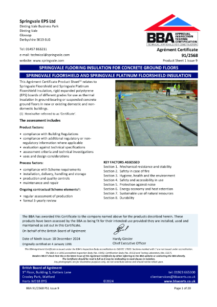 BBA Agrément Certificate