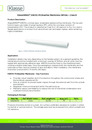 KlasseWRAP® KW015 FR Breather Membrane