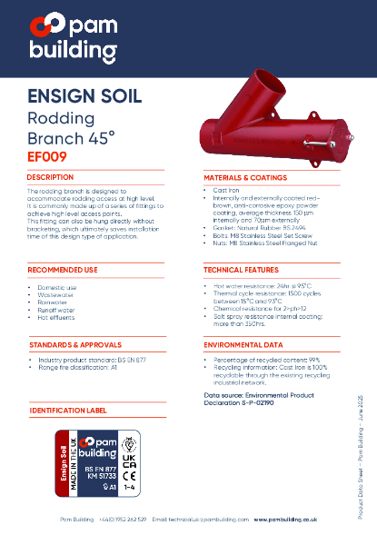 EF009 - Rodding Branch x 45°