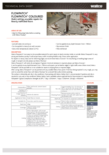 Data Sheet: Flowpatch Range