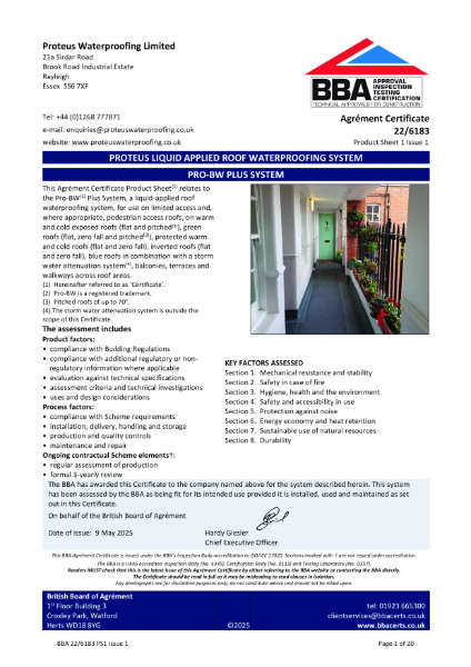 BBA Agrément Certificate