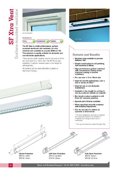 SF Xtra Vent - Product Data Sheet