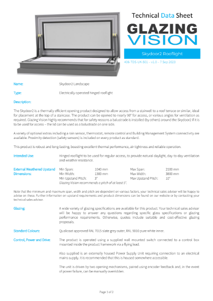 Skydoor Technical Data Sheet