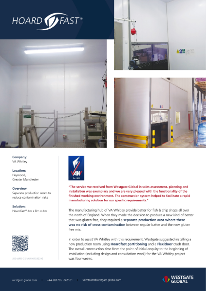 Hoardfast Case Study - V A Whitley (Food Production Facility)