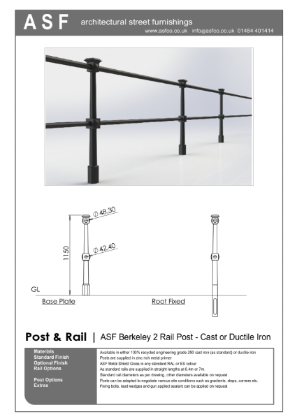 ASF Berkeley 2 Rail Post and Rail