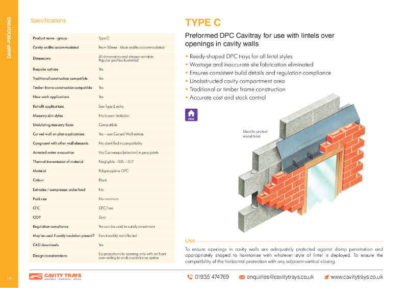 Cavity Trays Ltd Type C Cavity Tray For Common Openings And Lintels Cavity Trays Ltd Nbs Source 