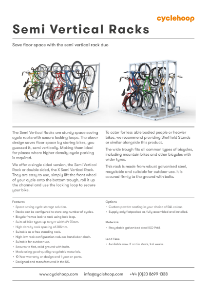 Semi Vertical Bike Rack