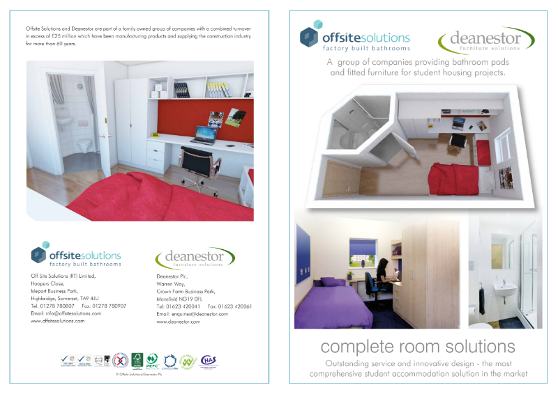 Deanestor Student Accommodation Furniture Brochure