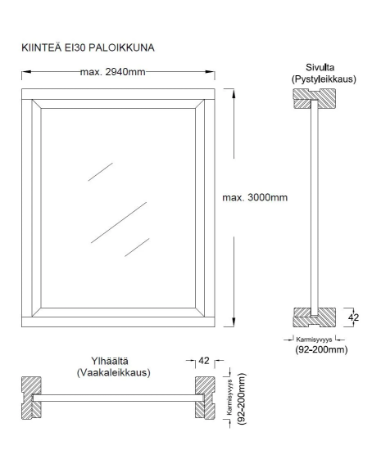 Erikoisikkunat - Paloikkuna EI30