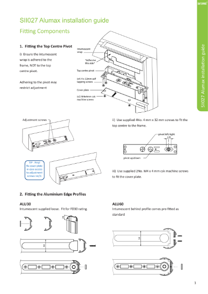 Alumax - Product fitting instructions