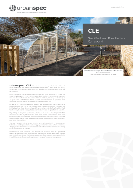 CLE Semi Enclosed Bike Shelter Compound Data Sheet
