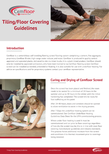 Cemfloor Tiling- Floor Covering Guidelines