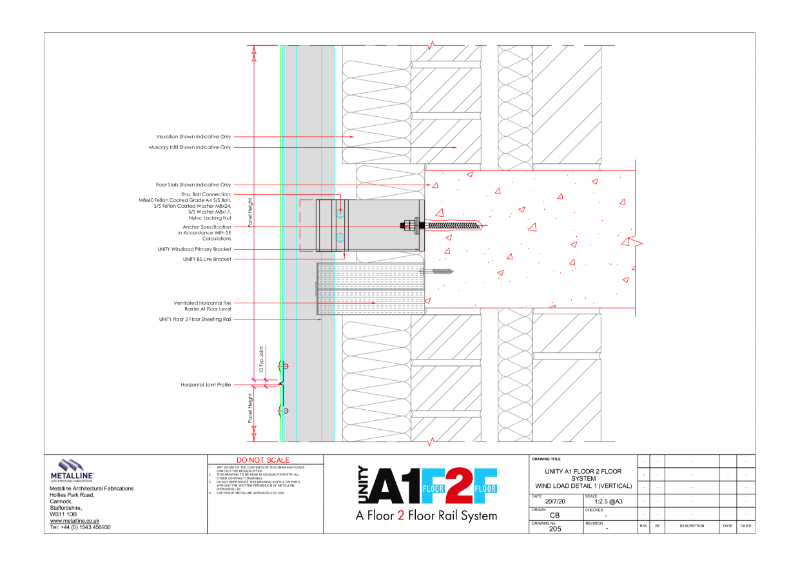 F2F WIND LOAD DETAIL 1 (VERTICAL) Technical Drawing