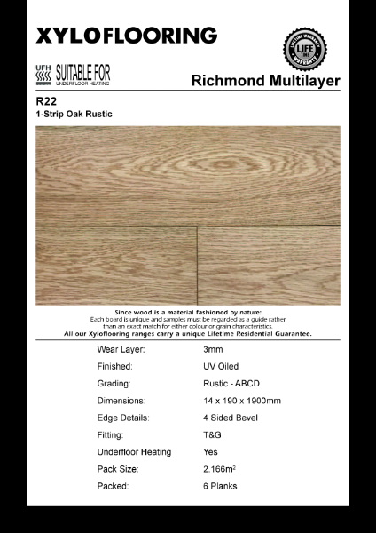 Xylo Flooring - R22 Data Sheet