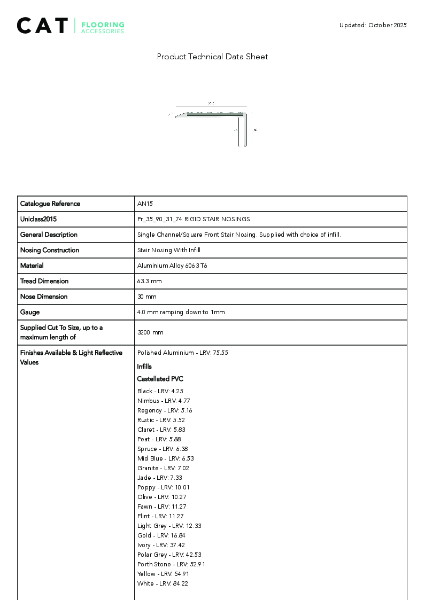 AN15 Polished Aluminium Technical Datasheet