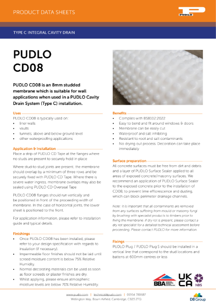 PUDLO CD08 Technical Datasheet