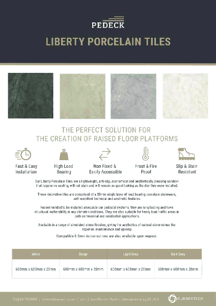 PEDECK Liberty Porcelain - Data Sheet