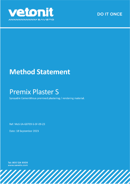 Method Statement Premix Plaster S