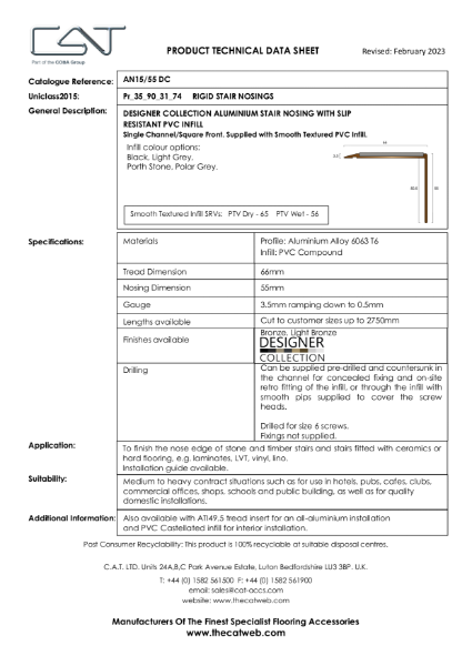 AN15 55 DC with Smooth Textured PVC TDS