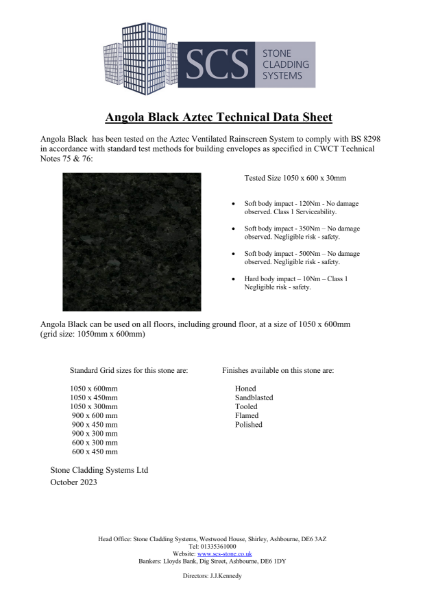 Angola Black Technical Datasheet