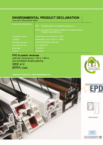 Environmental Product Declaration - PVC-U window (1,23 x 1,48 m) with insulated double glazing