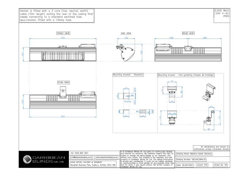 CB - Bahama Heater | Sections | Canopy Heater