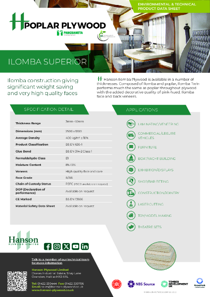 Poplar Ilomba Superior Plywood