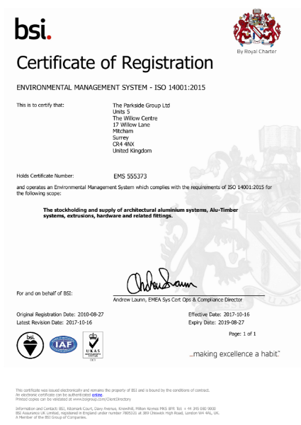 ISO 14001:2015 Certificate