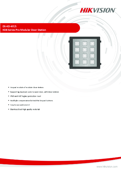 DS-KD-KP/S - Product Data Sheet