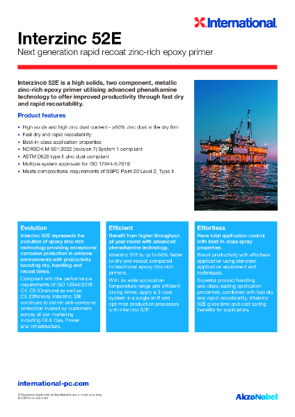 Interzinc 52E Sell Sheet