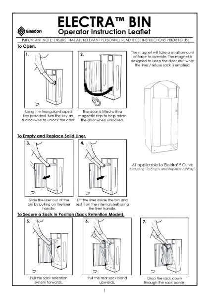 Electra Litter Bin - Operator Instructions_Issue 3_A4