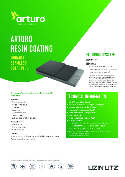 Arturo Resin Coating Colour Chart