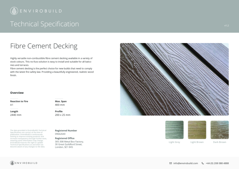 Fibre Cement Decking Technical Specification v1.21