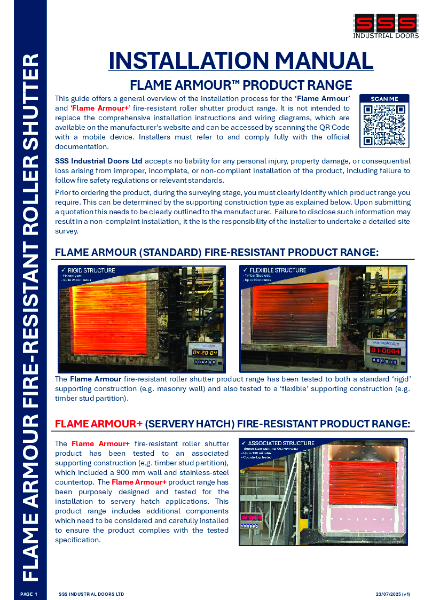 FLAME ARMOUR™ Installation Manual