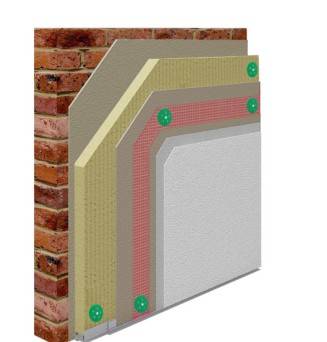 Masonry Stone Wool Mineral Render A1 Rated External Wall Insulation / ETICS / EWI System - External Wall Insulation System