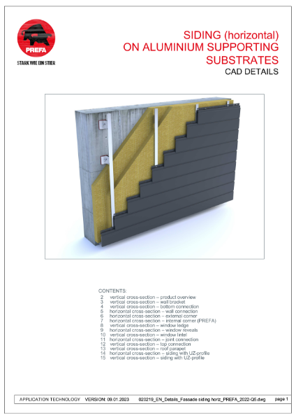 Standard Details. Horizontal Sidings