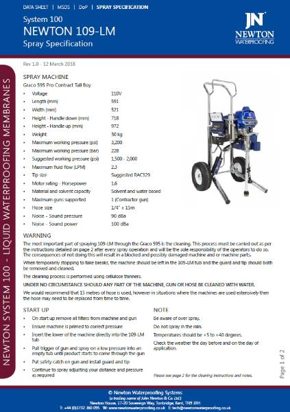 HydroBond 109-LM - Spray Specification