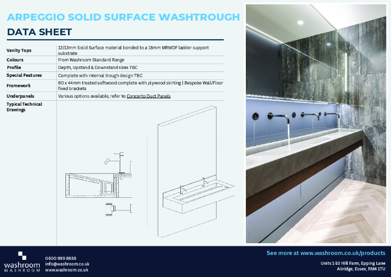 Arpeggio Solid Surface Washtrough