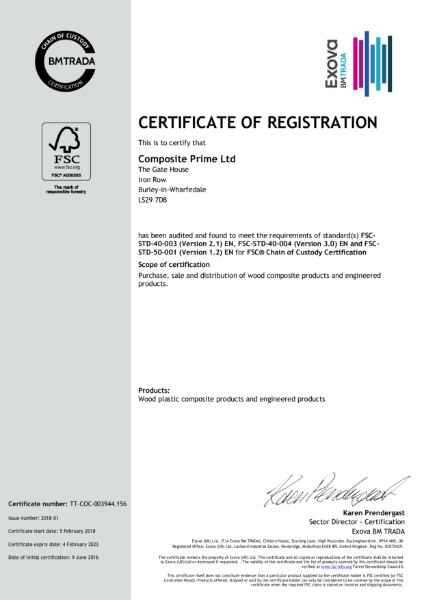 FSC CERTIFICATE OF REGISTRATION